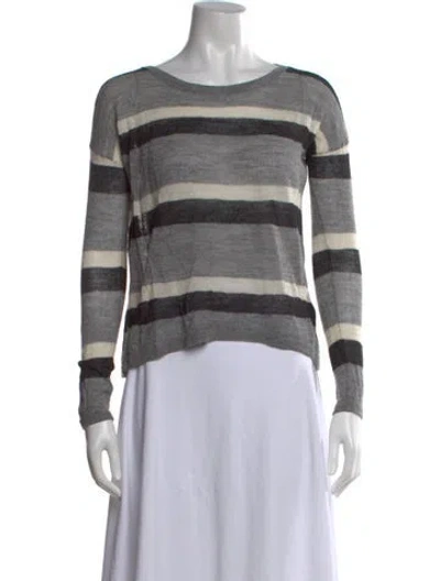 Pre-owned Joie Alpaca Striped Sweater In Gray