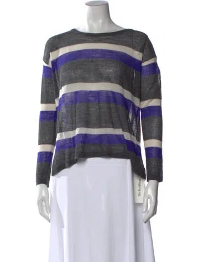 Pre-owned Joie Alpaca Striped Sweater In Gray