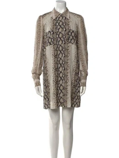 Pre-owned Joie Animal Print Knee-length Dress In Neutral