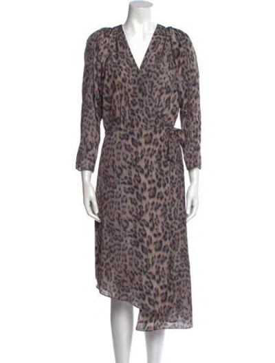 Pre-owned Joie Animal Print Midi Length Dress W/ Tags In Multi