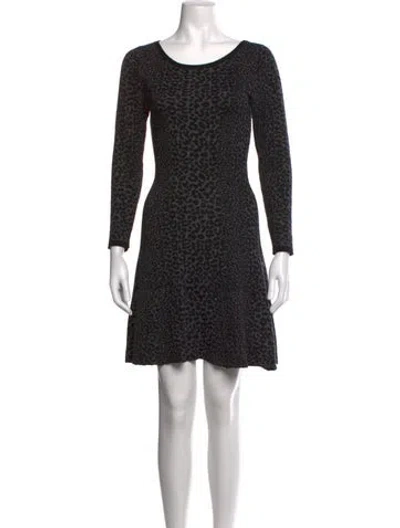 Pre-owned Joie Animal Print Mini Dress In Black