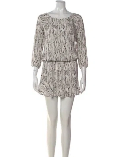 Pre-owned Joie Animal Print Mini Dress In Gray