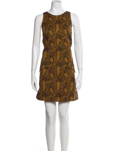 Pre-owned Joie Animal Print Mini Dress W/ Tags In Brown