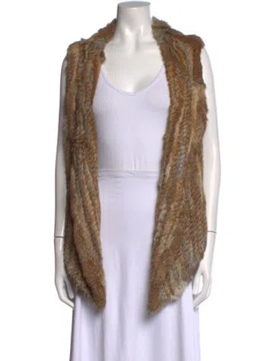 Pre-owned Joie Animal Print Open Front Sweater In Brown