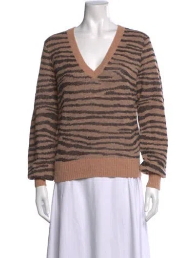 Pre-owned Joie Animal Print V-neck Sweater