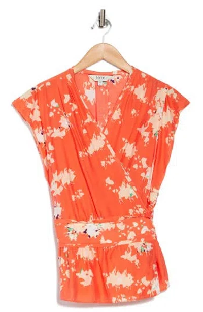 Joie Ashlene Cap Sleeve Peplum Top In Ember Multi