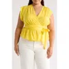 Joie Ashlene Cap Sleeve Wrap Top In Empire Yellow