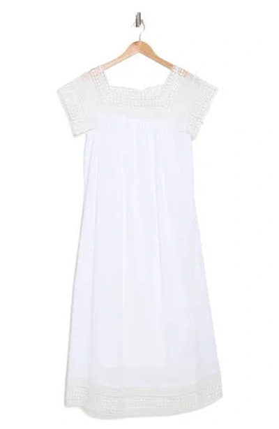 Joie Aspen Open Stitch Midi Dress In Bright White