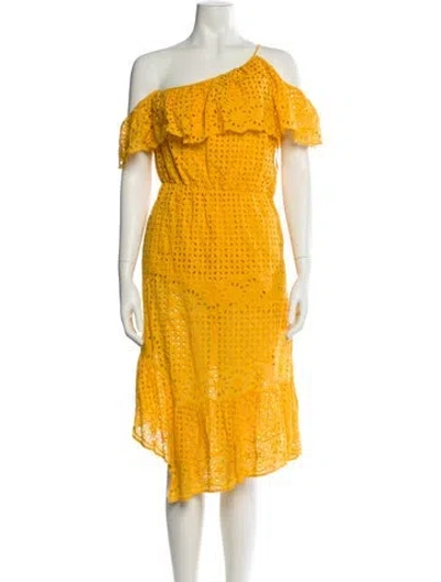 Pre-owned Joie Asymmetrical Knee-length Dress In Yellow