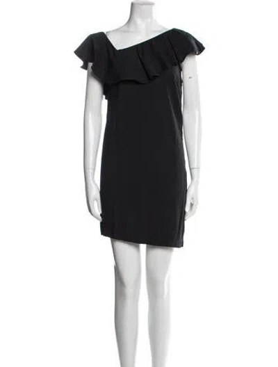 Pre-owned Joie Asymmetrical Mini Dress In Black