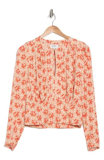 Joie Bailey Floral Print Top In Vibrant Red Multi
