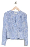 Joie Bailey Print Silk Top In Porcelain And English Manor