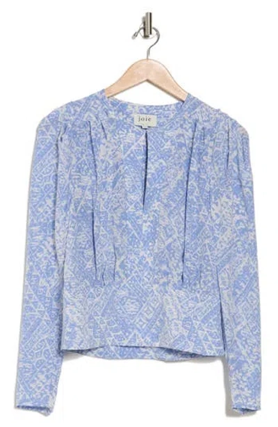 Joie Bailey Print Silk Top In Porcelain And English Manor