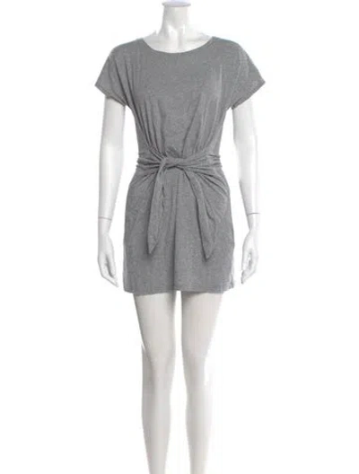 Pre-owned Joie Bateau Neckline Mini Dress In Gray