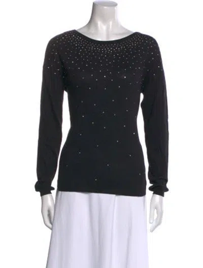 Pre-owned Joie Bateau Neckline Sweater In Black