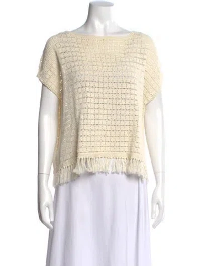 Pre-owned Joie Bateau Neckline Sweater In Neutral