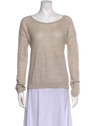 Pre-owned Joie Bateau Neckline Sweater In Neutral