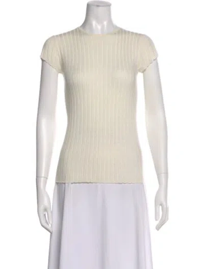 Pre-owned Joie Bateau Neckline Sweater In White