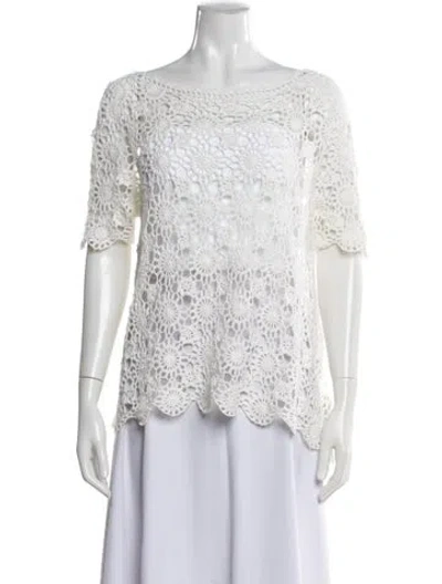 Pre-owned Joie Bateau Neckline Sweater In White