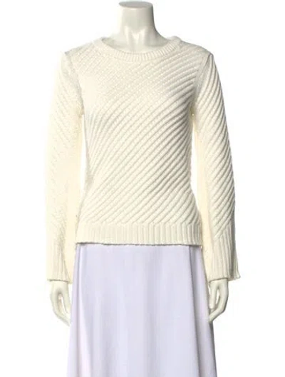 Pre-owned Joie Bateau Neckline Sweater In White
