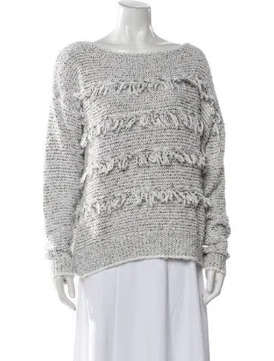 Pre-owned Joie Bateau Neckline Sweater In White
