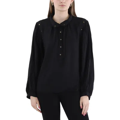 Joie Behatti Womens Studded Rayon Henley In Black