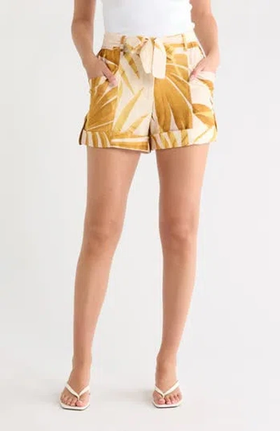 Joie Belted Roll Tab Hem Shorts In Multi
