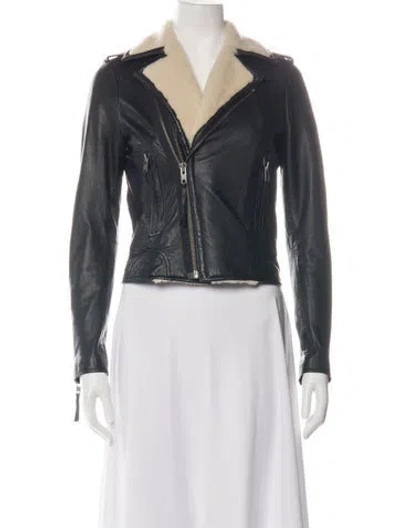 Pre-owned Joie Biker Jacket In Black