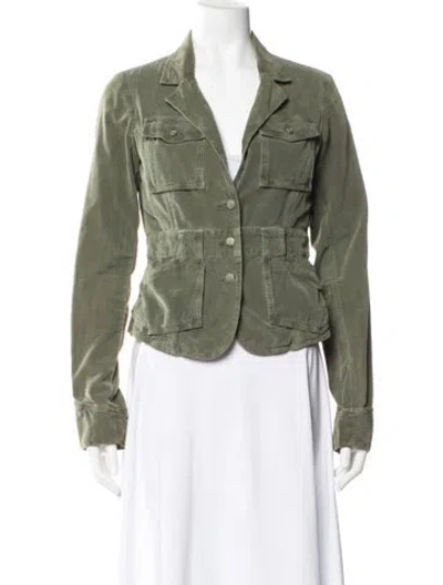 Pre-owned Joie Biker Jacket In Green