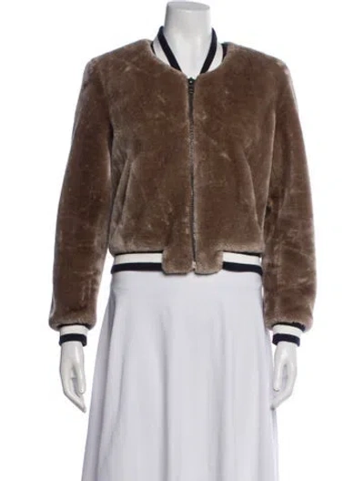 Pre-owned Joie Bomber Jacket In Brown