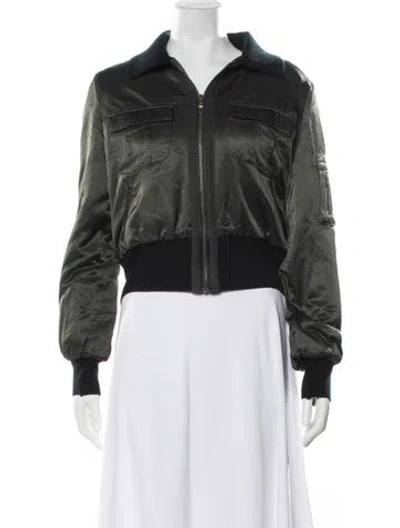 Pre-owned Joie Bomber Jacket In Green