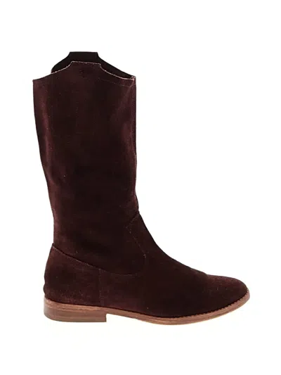 Pre-owned Joie Boots In Burgundy