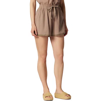 Joie Brenna Tie Waist Cotton Shorts In Taupe