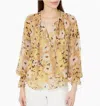 Joie Brigatta Long Sleeve Floral Blouse In Amber Gold