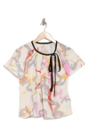 Joie Brisa Short Sleeve Silk Top In Multi