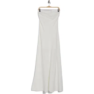 Joie Brynne Strapless Linen Maxi Dress In Porcelain
