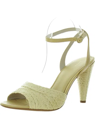 Joie Calan Womens Leather Raffia Heels In Multi
