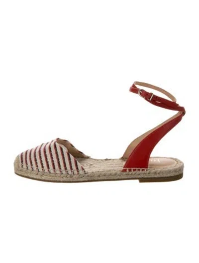 Pre-owned Joie Canvas Striped Espadrilles In Neutral