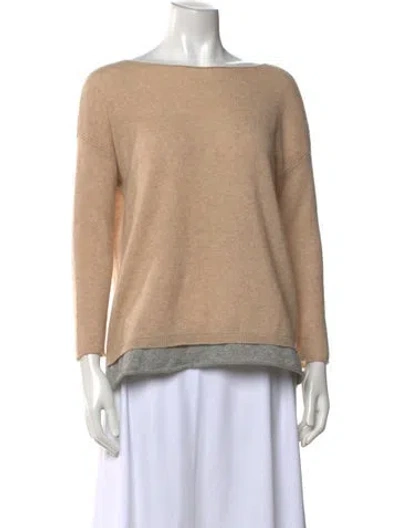 Pre-owned Joie Cashmere Bateau Neckline Sweater In Brown