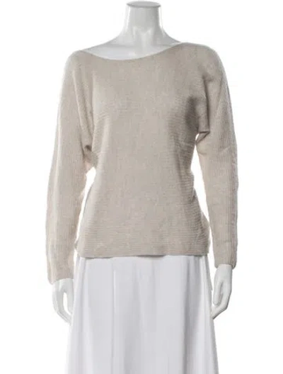Pre-owned Joie Cashmere Bateau Neckline Sweater In Neutral