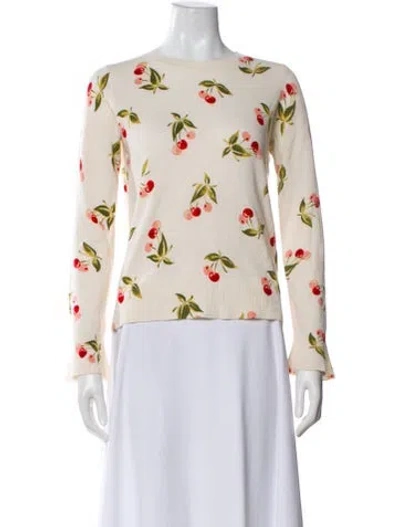 Pre-owned Joie Cashmere Floral Print Sweater In Neutral