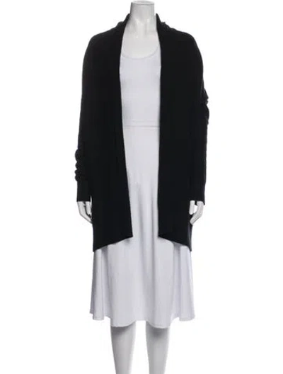 Pre-owned Joie Cashmere Open Front Sweater In Black