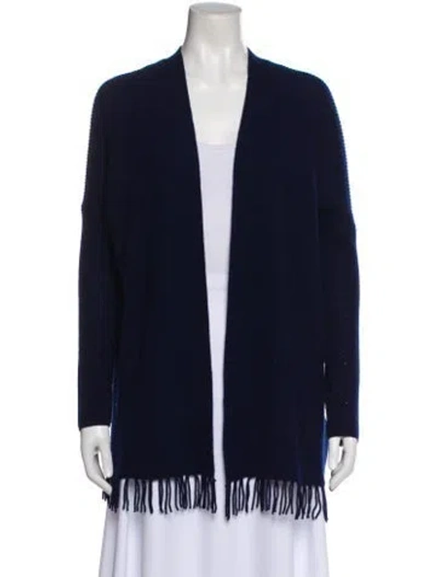 Pre-owned Joie Cashmere Open Front Sweater In Blue