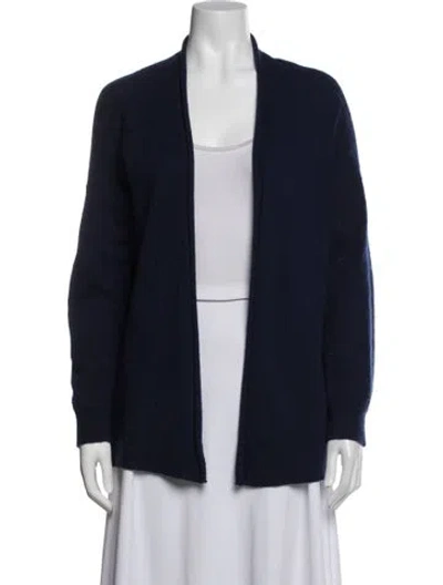 Pre-owned Joie Cashmere Open Front Sweater In Blue