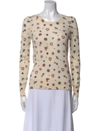 Pre-owned Joie Cashmere Printed Sweater In Neutral