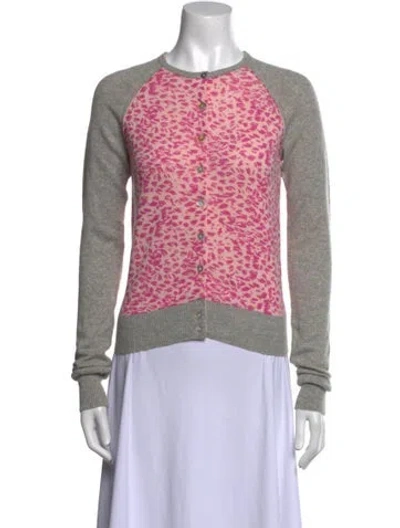 Pre-owned Joie Cashmere Printed Sweater In Pink
