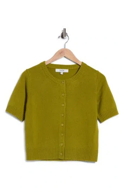 Joie Cashmere Short-sleeve Crewneck Cardigan