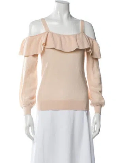 Pre-owned Joie Cashmere Square Neckline Sweater In Orange
