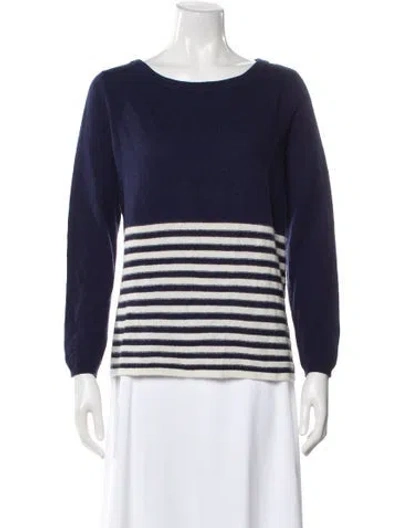 Pre-owned Joie Cashmere Striped Sweater In Blue