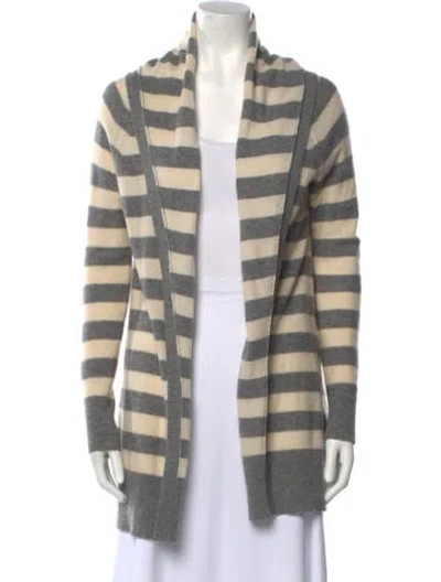 Pre-owned Joie Cashmere Striped Sweater In Gray